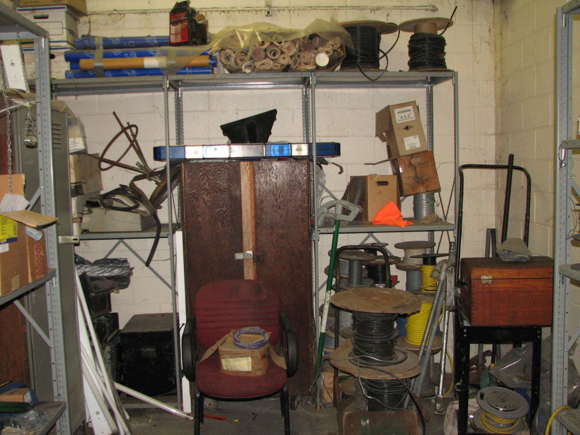 [Lot] Miscellaneous galvanized & PVC, fittings, elbows, couplers, sleeves with (2) metal shelving, - Image 2 of 4