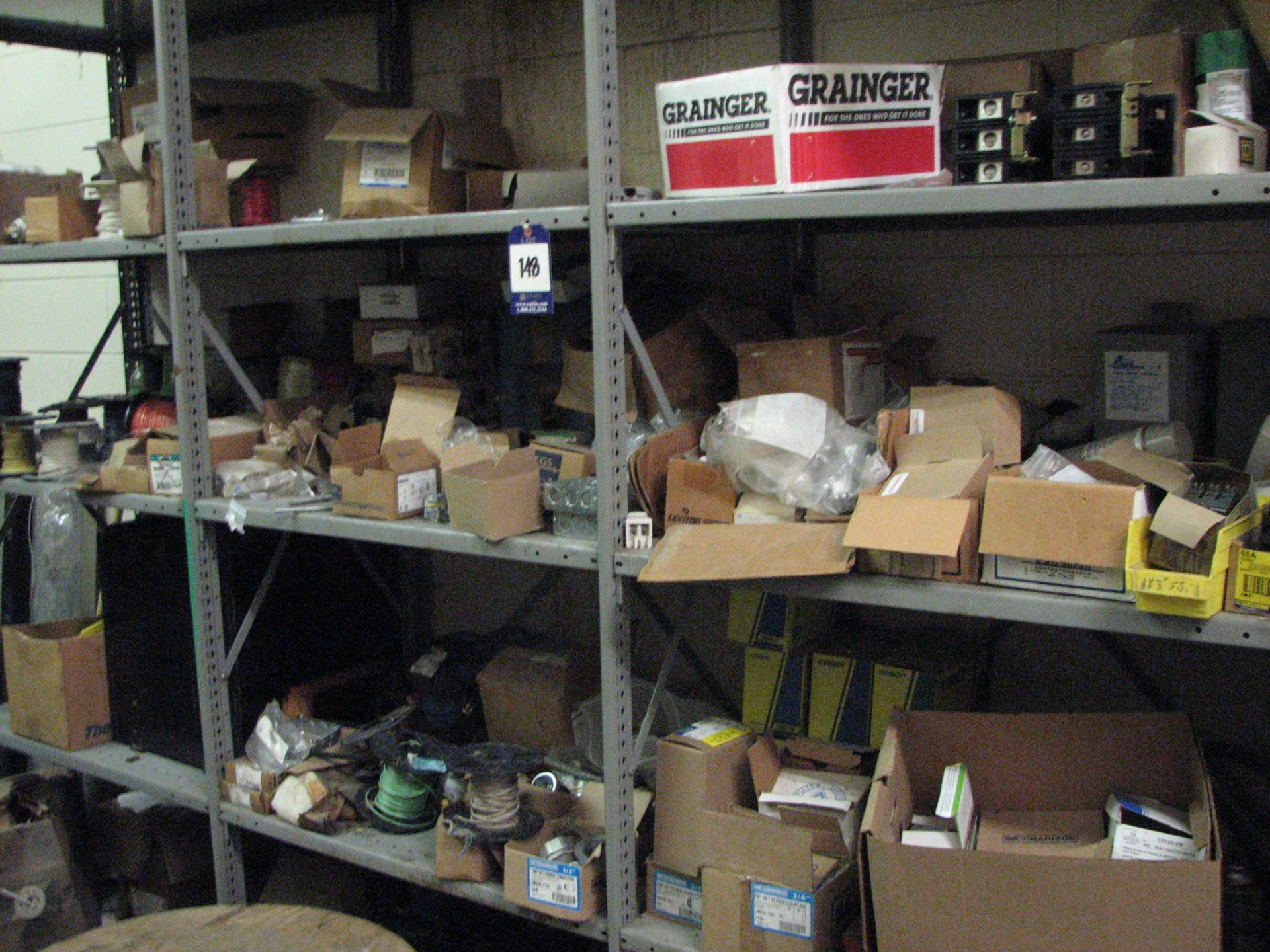 [Lot] Miscellaneous galvanized & PVC, fittings, elbows, couplers, sleeves with (2) metal shelving,
