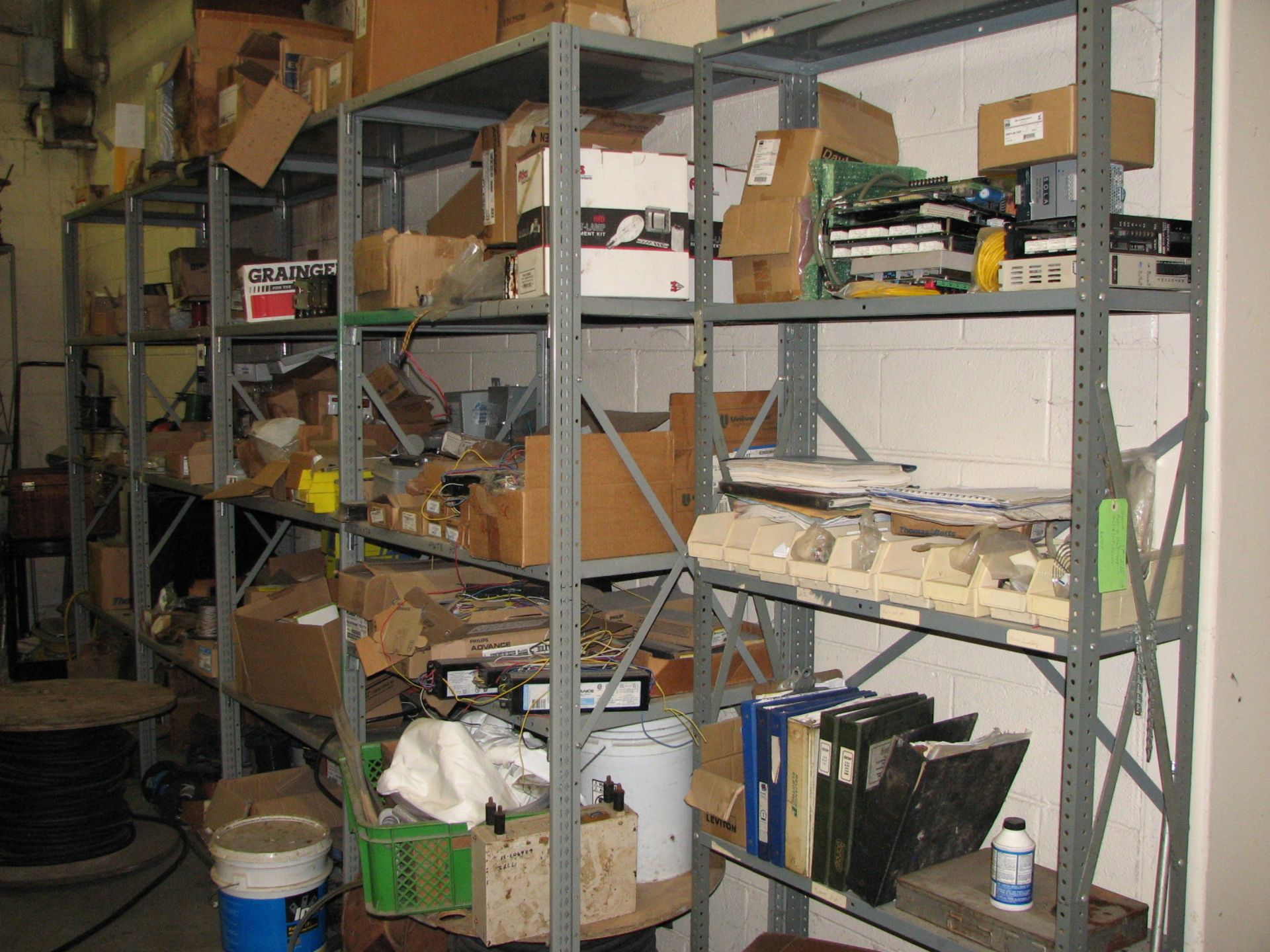 [Lot] Miscellaneous galvanized & PVC, fittings, elbows, couplers, sleeves with (2) metal shelving, - Image 3 of 4