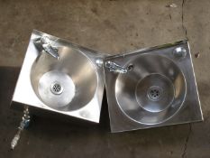 SMALL STAINLESS STEEL SINK X 2