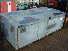 USAF MOBILE CONTAINER - FIBREGLASS - 84W X 42D X 30H - FORKLIFT LIFTING HOLES AND SIDE RINGS