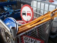 MIXED LOT OF ROAD SIGNS AND 2  TRIPODS - STORAGE MEDIA NOT INCLUDED