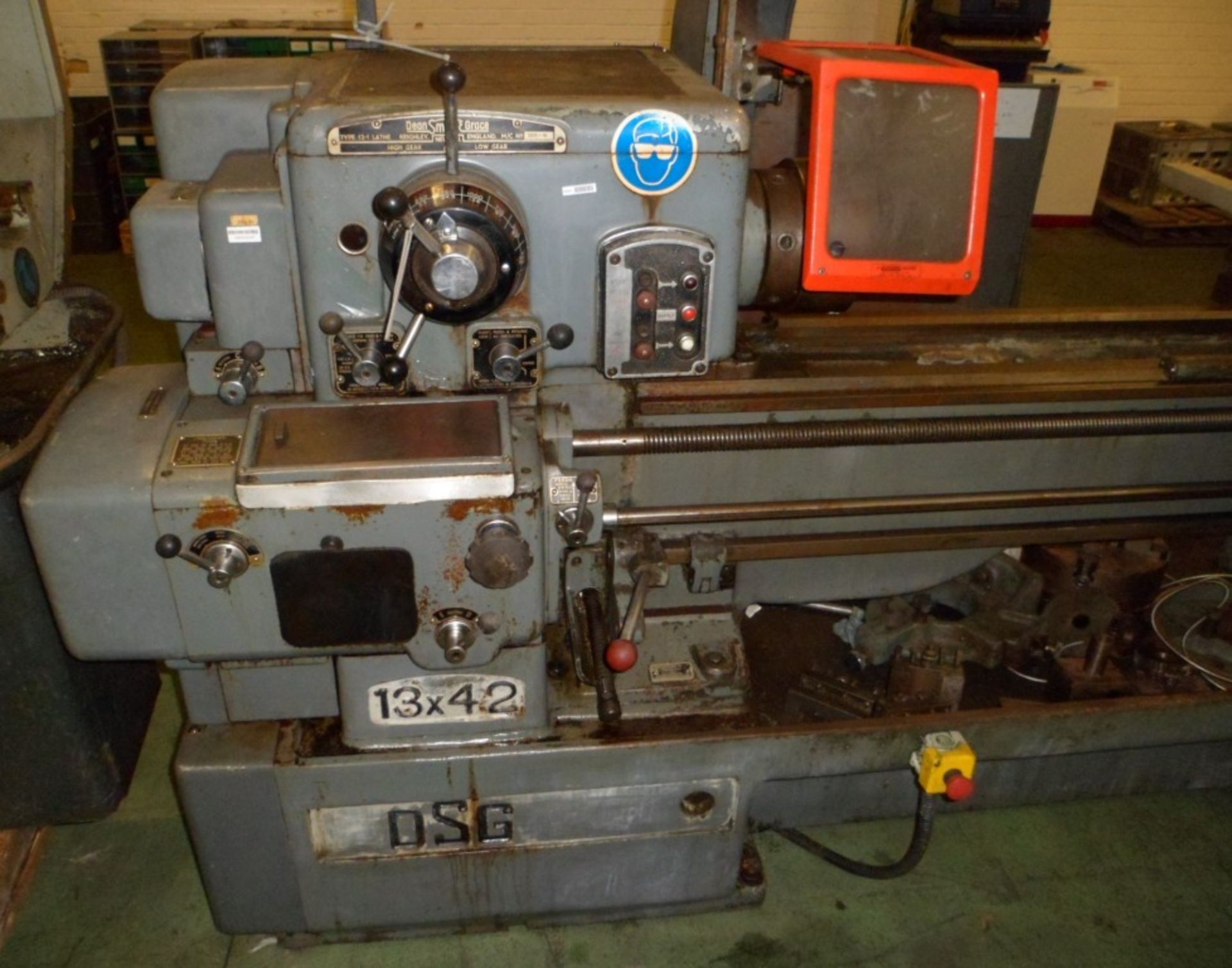 DEAN SMITH & GRACE TYPE 13-1 LATHE - 13X42 - MACHINE NO. - 35555-1-65 - WITH TOOLING - Image 2 of 5