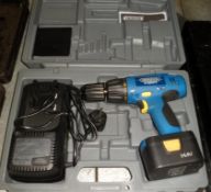 Draper Expert cordless combi-drill, charger, battery, carry case