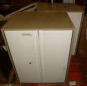 2x 2 door metal storage cabinets