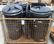 8x Black Dustbins