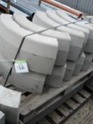 CONCRETE EDGING BLOCKS - CURVED AND STRAIGHT - 8 BLOCKS AT 12 X 25 X 77 - 10 CURVES AT 26 X 10 X