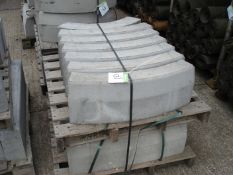 CONCRETE EDGING BLOCKS -  CURVED AND STRAIGHT - 6 BLOCKS AT 10 X 26 X 74 - 7 BLOCKS AT 12 X 25 X