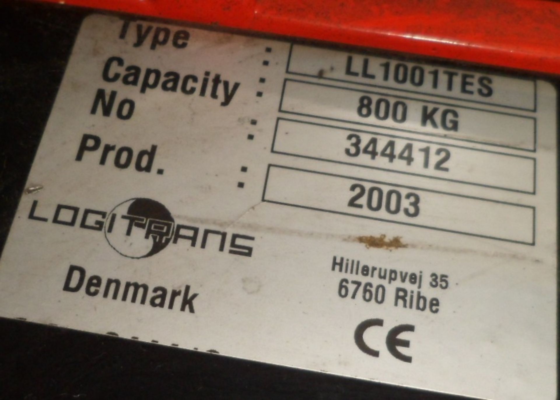 Logitrans LL1001TES 800kgs electric pallet truck - Image 2 of 2