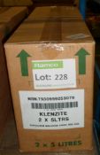 Klenzite Cleaner Sanitizing & Degreaser Fluid 5LTR bottles - 2 per box 2 boxes