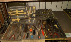 Tool Box - Spanners, Wrench, Pliers, Wire Cutterss, Torch, File, Knife