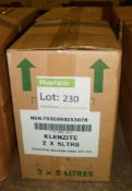 Klenzite Cleaner Sanitizing & Degreaser Fluid 5LTR bottles - 2 per box 2 boxes