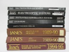 Various set of x8 Jane's military books, Armour and Artillery, C4I Systems, etc.