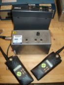 KEY RADIO SYSTEMS - MODEL KM150L, PSU AND 2 RADIO HANDSETS MODEL KP209S