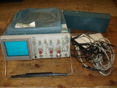 TEKTRONIX 2215A 60MHZ OSCILLOSCOPE WITH POUCH, MANUAL AND PROBES/CABLES