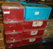 16x Plastic Storage Boxes