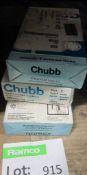 3x Chubb Castle Mortice Deadlocks