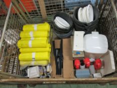 Torches, Buckets, Bin Bags, Lamp Bulbs, pH Test Set