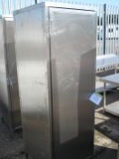 STAINLESS STEEL STORAGE CUPBOARD  - 23.5" X 23.5" X 71"