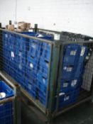 MIXED WHITE CROCKERY - BLUE STORAGE BOXES INCLUDED - METAL STILLAGE NOT INCLUDED