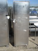 STAINLESS STEEL STORAGE CUPBOARD ON WHEELS - 2FT X 6FT 5" X 2FT