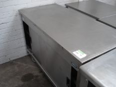 MOFFAT SERVING COUNTER/CUPBOARD ON WHEELS - 58.5" W X 27" D X 36" H