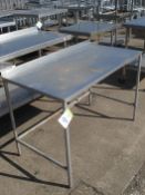 STAINLESS STEEL TABLE WITH STEEL LEGS - 47" X 25.5" X 32"