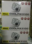 3x Nikon Coolpix 3100 Camera Sets