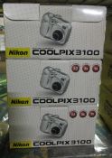 3x Nikon Coolpix 3100 Camera Sets