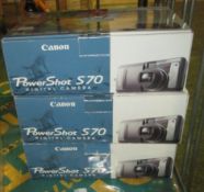 3x Canon PowerShot S70 Camera Sets
