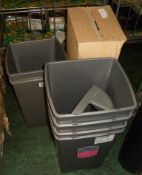 6x Addis 48 Ltr plastic litter bins