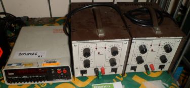 2x Thurlby 15 power supplies, Solartron 7045 digital multimeter
