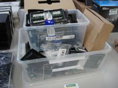 Box of assorted RAM modules.