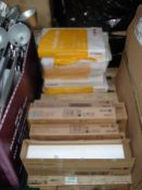 Assorted XEROX toners and Canon A3 copier paper.