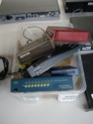 Box of assorted connectivity units.
