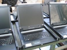 ATEN Master View max CL-1216 rack mounted monitor and keyboard.