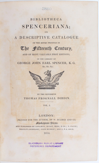 Dibdin, Bibliotheca Spenceriana. 7 Bde.
Dibdin, T. F. Bibliotheca Spenceriana; or a descriptive - Image 2 of 5