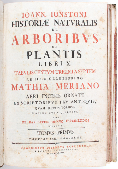 Jonston, Historiae naturalis. 2 Bde.
Jonston, J. Historiae naturalis de arboribus et plantis libri - Image 2 of 5
