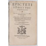 Epictetus, Enchiridion
Epictetus. Enchiridion. Cum Angeli Politiani interpretatione Latina. Item