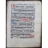 Antiphonar, 10 Bll. ("Benedicta es...")
Antiphonar. - 10 Bll. aus einer liturgischen Handschrift auf