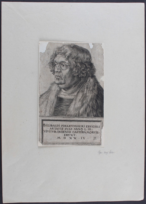 Dürer, W. Pirckheimer (Kopie). 2 Bll.
Dürer, Albrecht. - Nach. Bildnis des Willibald Pirckheimer. - Image 2 of 2