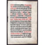 Missale, Einzelblatt auf Pergament
Missale. - Einzelblatt aus dem Kanonteil eines Missale, auf