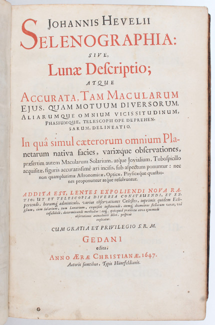 Hevelius, Selenographia
Hevelius, J. Selenographia: sive lunae descriptio. Addita est, lentes - Image 2 of 6