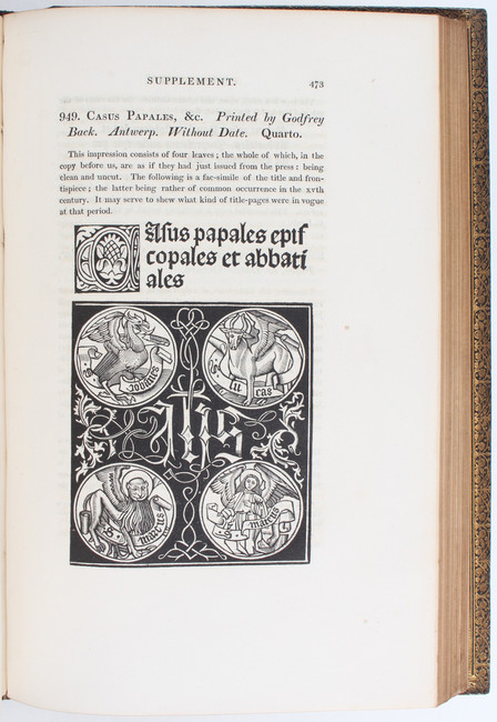 Dibdin, Bibliotheca Spenceriana. 7 Bde.
Dibdin, T. F. Bibliotheca Spenceriana; or a descriptive - Image 4 of 5