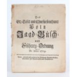 Clemens August, Jagd-Ordnung. 1759
Clemens August, Kurfürst u. Erzbischof v. Köln. Des Erz-Stifts