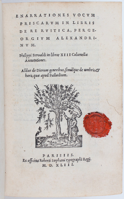 (Scriptores rei rusticae)
(Scriptores rei rusticae). 4 (von 5) Tle. in 1 Bd. Paris, R. Stephanus (