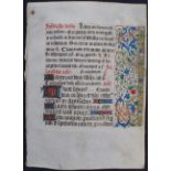 Stundenbuch, 1 Bl. ("Libera me")
Stundenbuchblätter. - Einzelblatt aus einem lateinischen