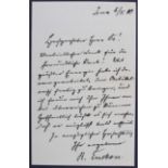 Eucken, Eigenh. Brief u. Postkarte m. U.
Eucken, Rudolf (Philosoph, Träger des Nobelpreises für