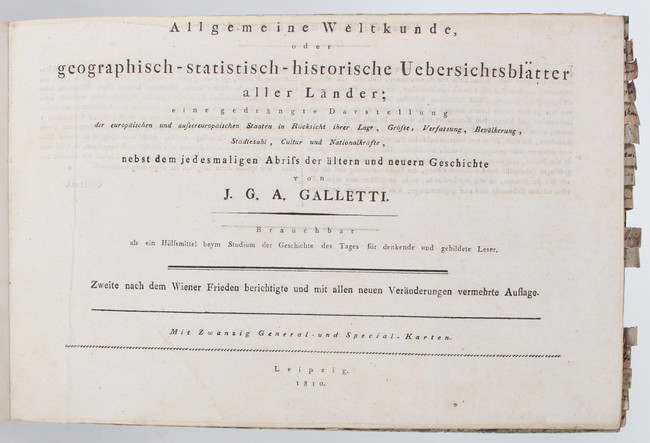 Galletti, Weltkunde
Galletti, J. G. A. Allgemeine Weltkunde. Zweite nach dem Wiener Frieden - Image 2 of 5