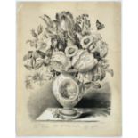 Blumenbukett. Currier & Ives / 5 Bll.
Blumenbuketts. "The Flower Vase". Strauß mit Rosen, Tulpen,